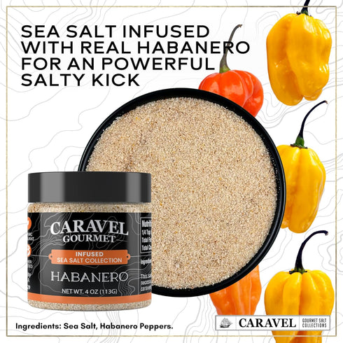 Pack 3-Flavor 4 oz Spicy Sea Salt Gift Spicy Cooking Salts Bundle, Jar Each Habanero, Jalapeno, & Cajun Finishing Salt