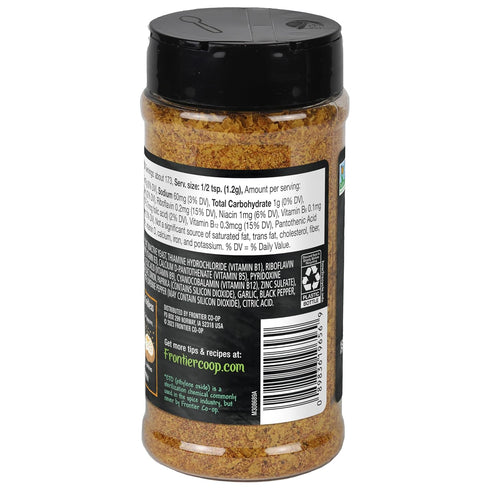B12, 7.30 oz Frontier Co-op Nacho Spice Nutritional Yeast Blend with Vitamin - For Popcorn, Snacks, Pasta, and Soup