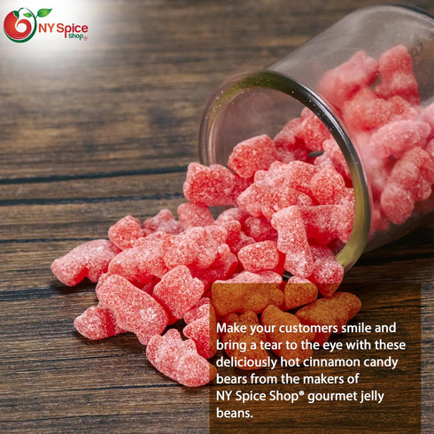 3 Gummy Gummies NY Spice Shop Cinnamon Bears Candy - Pound Hot and Spicy Cinnamon Bears - Chewy Candy Snacking, Gifting