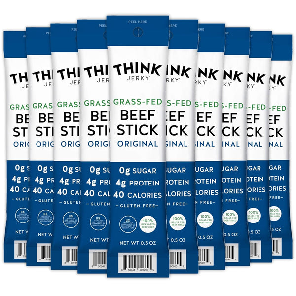 Think Jerky Original Beef Sticks, Gluten and Sugar Free, No Nitrates, Keto