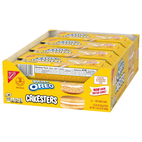 8-3.03 oz Packs OREO Golden Cakesters Soft Snack Cakes, Snack