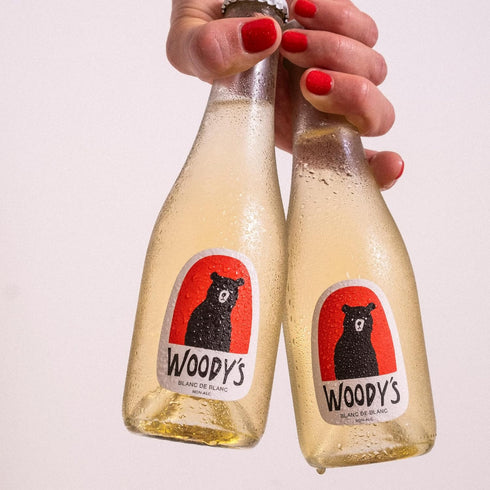 187ml (2 pack) 100% Woody's Mini Duo Blanc + Ros | Alcohol-Free Wine Made from Certified Organic California Grapes |