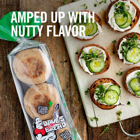 6 Count Dave's Killer Bread Rockin' Grains English Muffins, Organic Whole Grain English Muffins
