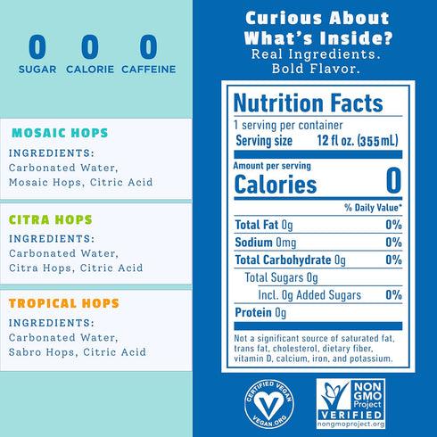Pack Whole30 (18, 12oz. HOPLARK Water - Mixed - Sparkling Hop Water - Organic, Gluten Free, Vegan, Zero Sugar, Zero