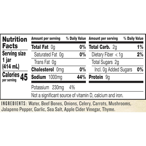14 oz (Pack 6) EPIC Beef Jalapeno Sea Salt Bone Broth, Keto Friendly, Paleo Friendly, fl
