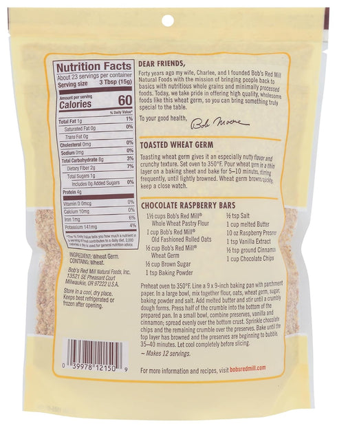 12oz (Pack 1) Bob's Red Mill Wheat Germ, of - Non GMO, Vegan, Kosher