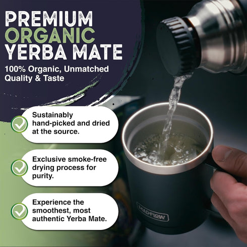 (100 Packaging. MADFLOW Yerba Mate Tea Bags Mate Tea Bags). Organic & Unsmoked. Resealable Alternative to Yerba Mate