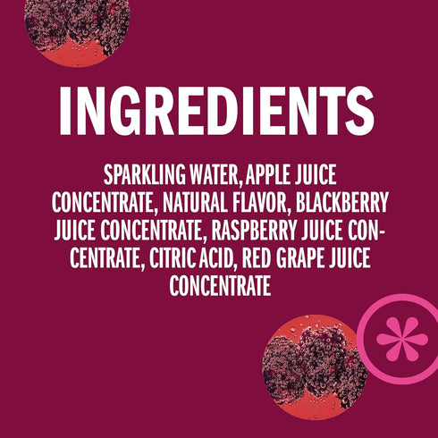 8.4 OZ, 24 IZZE Sparkling Water Juice Beverage Blend, Blackberry, No Sugar Added, FL Cans