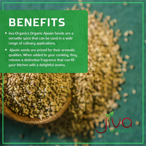 Jiva Organics Organic Ajwain Seeds 7 Ounce Bag - Whole Carom Seed, 100% Natural & Non-GMO Ajamo