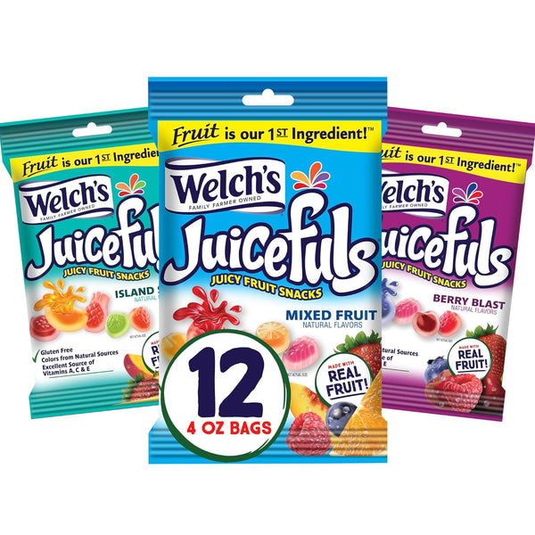 Welch's Juicefuls Juicy Fruit Snacks, Mixed Fruit, Berry Blast & Island Splash