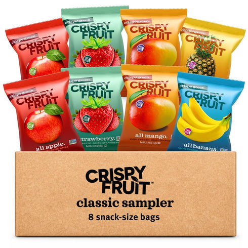Crispy Green Classic Sampler (Pack of 8), No Added Sugar, Freeze-Dried Fruit