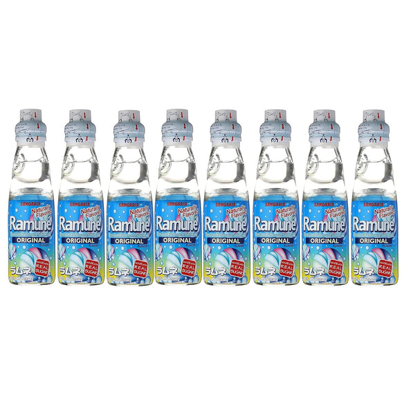Ramune Sangaria Japanese Soft Drink , Original Flavor, Pack of 8 (Total 54.08