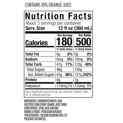 33.8 (Pack 12) Polar Beverages Dry Juice, Orange, Fluid Ounce