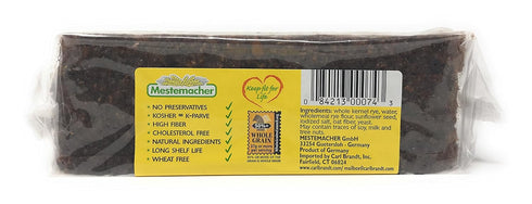 Pack 17.6 oz (3-Pack) Mestemacher Natural High Fiber Bread Variety Fitness, Rye & Sunflower Seed Whole Grain, Vegan
