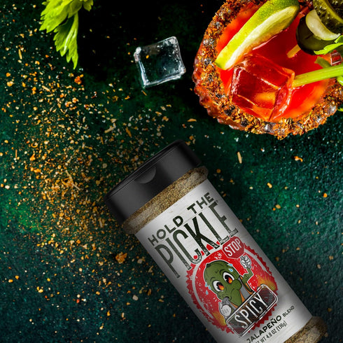 Hold The Pickle Spicy Dill Pickle Seasoning - Great Popcorn Seasoning, Dill Pickles Seasoning for Cooking, Spicy Pickles Seasoning - Vegan, Non-GMO, Gluten Free, Kosher Certified, 4.8 Oz Shaker