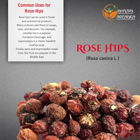 Herbs Botanica Rosehips Dried Organic Rose Hip Herbal Tea, 5.30oz Resealable Kraft Bag
