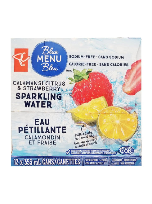 PRESIDENT'S CHOICE 355ml (12 Pack) PC Calamansi Citrus & Strawberry Sparkling Water Each Can
