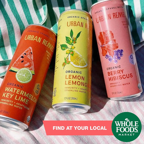 12 oz Urban Remedy Organic Sparkling Water Watermelon Key Lime with Maca & Ginseng, Vitamin C Boost, Low Calorie