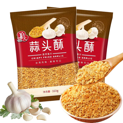 Crispy Fried Garlic - 11.3oz 320g, No Salt | Dehydrated | Chopped