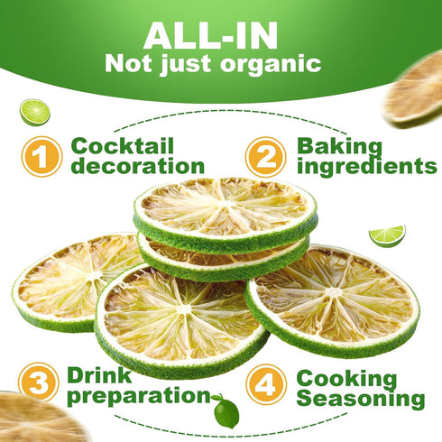 7.1 Oz Simmer (Pack 1, Organic Dehydrated Limes Slices | Natural & No Additives No Sugar Added Dried Fruit