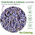 100% 3.53oz (100g), Dried Culinary Lavender Natural Food Grade Lavender Buds Herbs Tea, Edible Lavenders Flowers