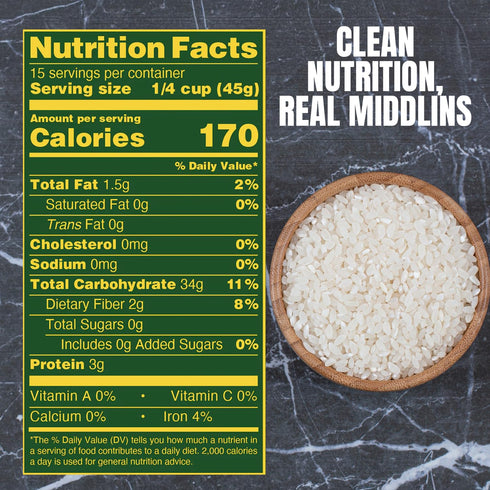 24 oz (Pack 1) Marsh Hen Mill Carolina Gold Rice Middlins | Perfect for Rice Grits | Premium Heirloom Broken Grain