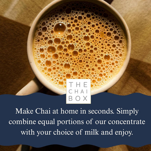 16 (Pack 2) The Chai Box Sweetened Chai Tea Concentrate - Vegan, Gluten Free Chai Concentrate | Ounce of | Hot or Iced