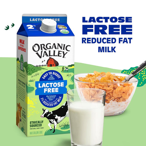 2%, 64 oz Organic Valley, Lactose Free, Half Gallon, fl