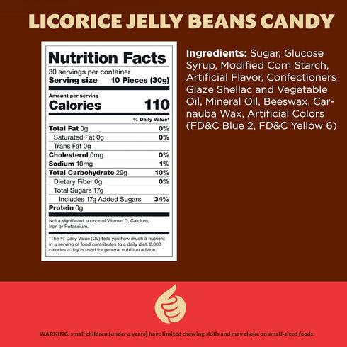 2-Pound Pack Black Licorice Jelly Beans | | Licorice Candy | Black Jelly Beans for Holiday Buffets, Gifting