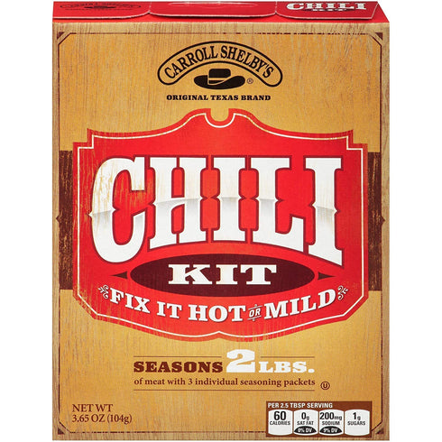 Shelby 3.65 OZ (Pack 2) Package Carroll Texas Chili Kit of May Vary
