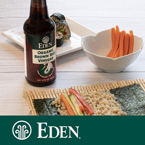 10 oz (Pack 2) Eden Organic Brown Rice Vinegar, fl Amber Glass, Imported