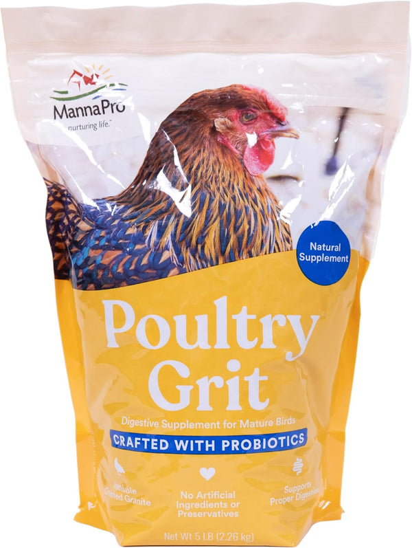 Manna Pro Chicken Grit with Probiotics Crushed Granite Grit for Backyard Chickens,Supports