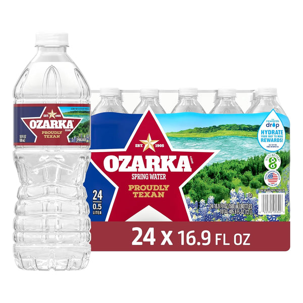 Ozarka Texas Spring Water Bottles - Still Bottled Water Enhanced with Naturally