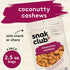 2.5 oz 6 Pack Snak Club Coconutty Cashews, Kettle Cooked Fancy Cashews with Toasted Coconut, Gluten-Free and Kosher