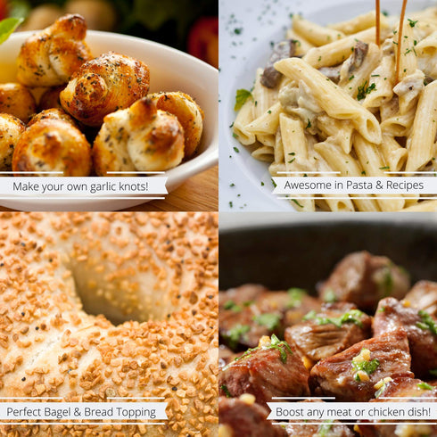 1 LB (16 Oz Toasted Minced Garlic by Its Delish, bag) Premium Quality Fresh Dry Roasted Chopped Garlic for Cooking