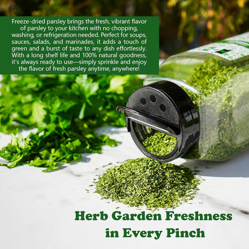 3 Oz, NPG Freeze-Dried Parsley Flakes Dehydrated Chopped Parsley for Cooking, Soups, Pasta, and Garnish, Aromatic Herb