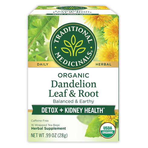 Traditional Medicinals Tea, Organic Dandelion Leaf & Root, Supports Kidney Function &