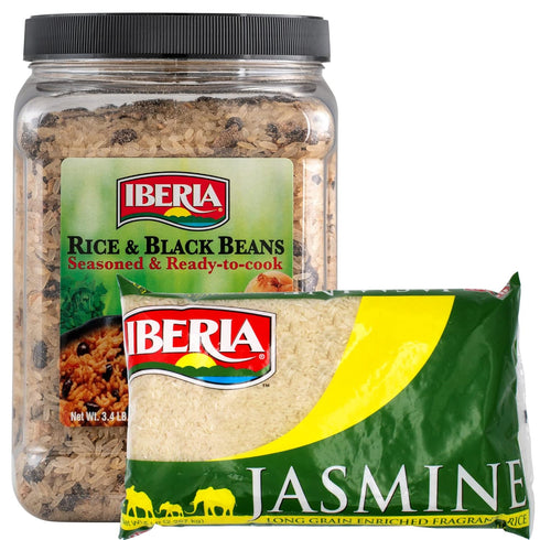 Iberia Jasmine Rice 5 lb. + Iberia Seasoned Rice and Black Beans