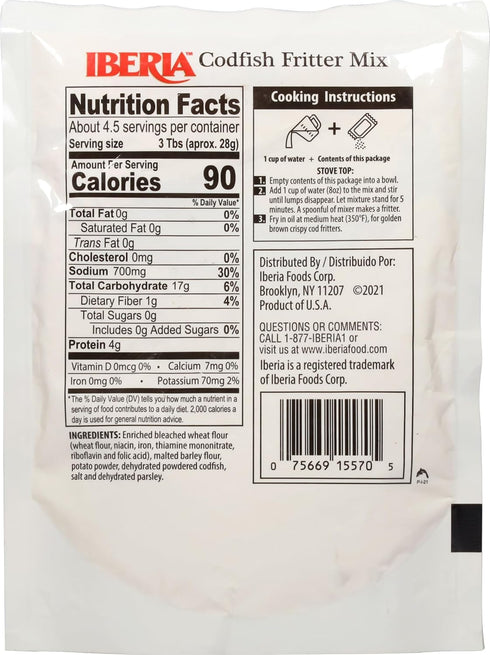 4.5 oz Iberia Bacalaitos Codfish Fritter Mix