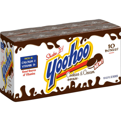 6.5 oz 40 pack (4 Packs 10) Yoo-hoo Cookies and Cream Drink, fl boxes