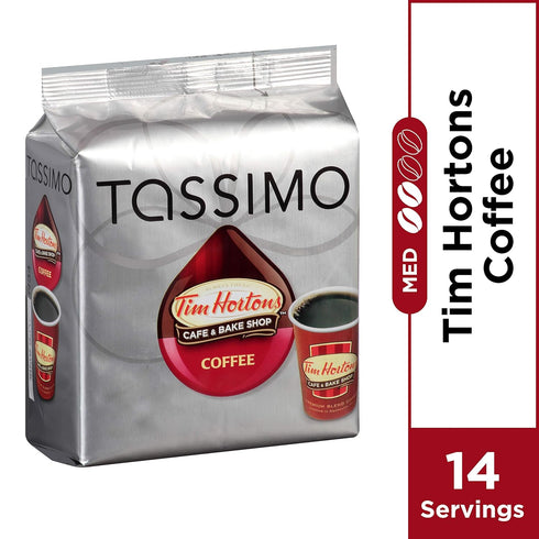 Tassimo Tim Hortons Cafe & Bake Shop Medium Roast Coffee T-Discs for Single Cup Brewing Systems (14 ct Pack)