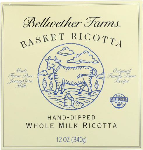 Bellwether Farms Whole Milk Ricotta Basket, 12 OZ