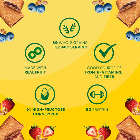 Pack, 15 Packs (2 Pack) belVita Fruit Bakes Variety Blueberry and Strawberry, Soft Baked Breakfast Bars, Fruit Bars Per