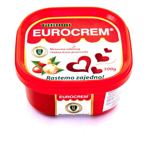 17.63oz, 500g (Pack 2) Takovo Eurocrem Milk and Hazelnut Cocoa Spread