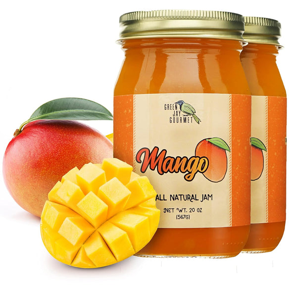 Green Jay Gourmet Mango Jam - All-Natural Fruit Jam with Mango &
