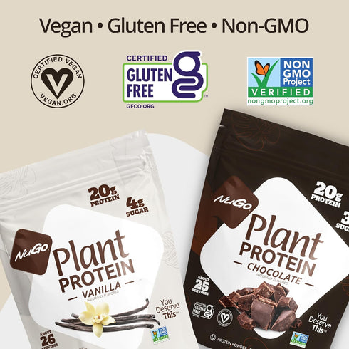 NuGo Plant Protein Powder, Vanilla, 20g Vegan Pea Protein, Low Sugar, 26 Servings