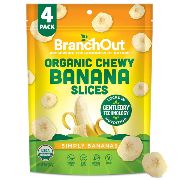 BranchOut Chewy Banana Slices, No Added Sugar, 100% Fruit, Better than Freeze