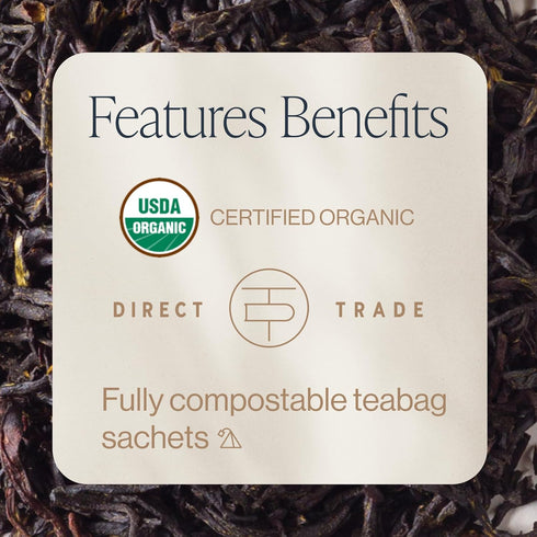 Rishi Tea Earl Grey Organic Sachet Tea Bags, Pure Black Tea with Bergamot Oil, 15 Count