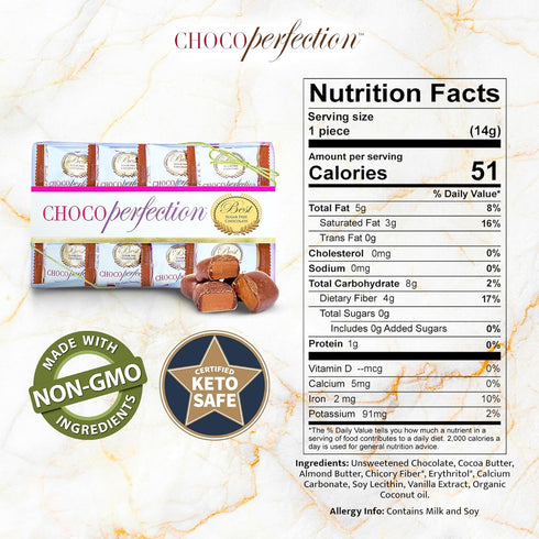 12 Pack ChocoPerfection Zero Sugar Milk Chocolate Truffles - Keto Friendly Smooth Creamy European Confection, Low