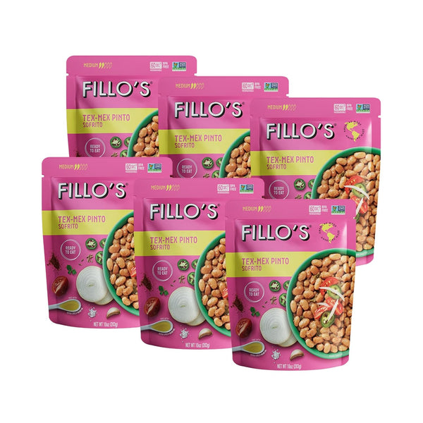 Fillo's Tex Mex Pinto Beans - Ready to Eat Beans, Gluten-Free, Preservative-Free,